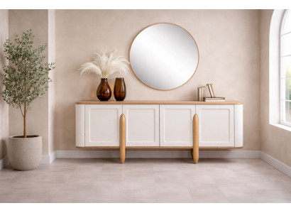 Modernes Weißes Sideboard Luxuriöser Beistellschrank Edle Holzmöbel
