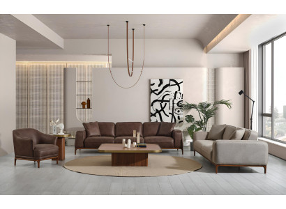 Stilvolle Wohnzimmer Sofagarnitur Edler 4-Sitzer Polstercouch 1-Sitzer