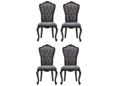 Stuhl Farbe Schwarz Klassischer Stil Holzrahmen Weiche Rückenlehne Neu
