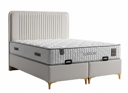 Bett mit Matratze Moderner Stil Weiche Polsterung Bett mit Stauraum