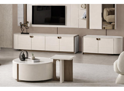 Designer Wohnzimmer Panorama TV Submodul Couchtisch Beistelltisch