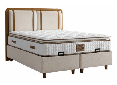 Bett mit Matratze Moderner Stil Weiche Polsterung Bett mit Stauraum