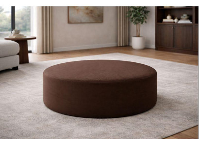 Brauner Rundhocker Polsterhocker Wohnzimmer Textil Fußhocker Möbel