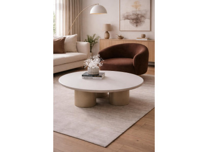 Niedriger Beiger Couchtisch Hochwertiger Wohnzimmer Ablagetisch