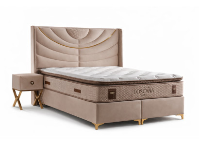 Bett mit Matratze Moderner Stil Weiche Polsterung Bett mit Stauraum