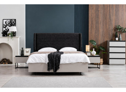 Schlafzimmer-Set mit Doppelbett zwei Nachttischen und einer Kommode