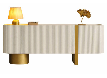 Elegante Konsole mit geriffelter Front und goldenen Luxusakzenten