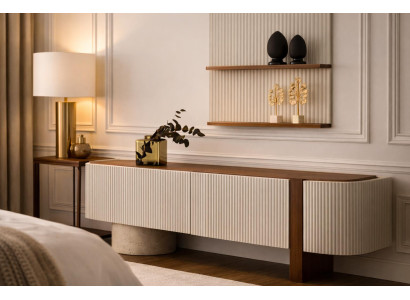 Modernes TV-Lowboard mit Wandregal aus MDF und elegantem Design