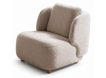 Sessel Farbe Beige Stil Modern Holzrahmen Weicher Sessel Holzbeine Neu