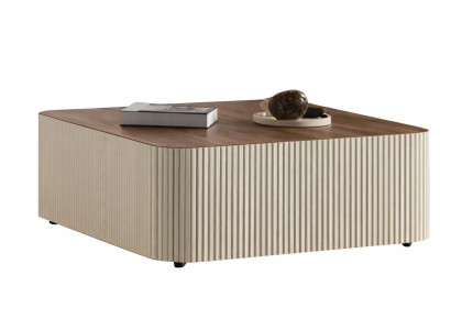 Eleganter Couchtisch mit Ribbeldesign und stilvollen Akzenten