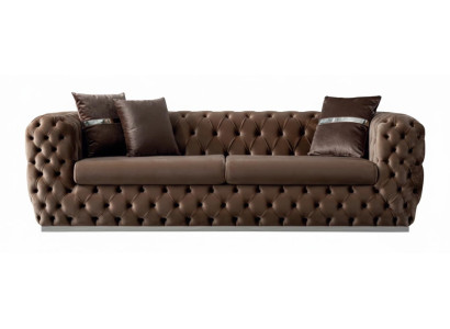 3-Sitzer-Sofa moderner Stil Farbe braun weich neu Wohnzimmer bequem