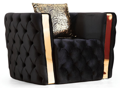 Sessel Stil modern Farbe schwarz beige weich Velours bequem Sessel