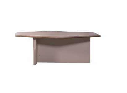 Beige Couchtisch Minimalistischer Stil Holzrahmen Asymmetrische Form