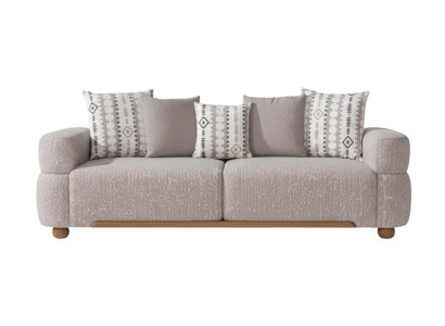 Modernes 3-Sitzer-Sofa Minimalistischer Stil Holzrahmen Beige Farbe