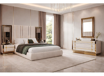Schlafzimmer Set mit Bett Nachttischen und Schminktisch im modernen Design