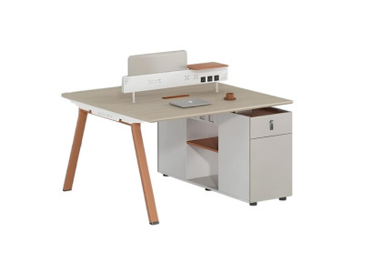 Bürotisch für 2 Personen Büromöbel Moderner Tisch in Beige für Büro