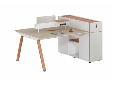 Beiger Bürotisch für 2 Personen Multifunktionstisch Büromöbel Schreibtisch