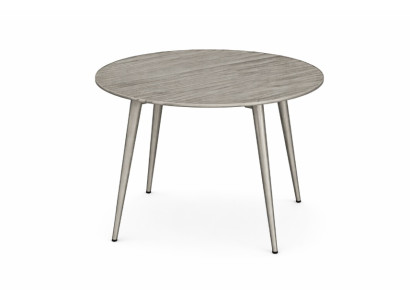 Runder Esstisch in Grau Moderner Design Stabiler Tisch Holzplatte