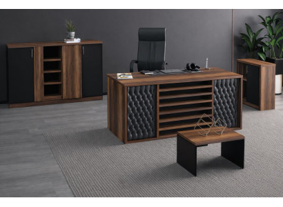 Elegantes Arbeitszimmer-Set Modernes Design Farbe Braun, Schwarz -4TLG