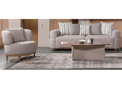 Premium-Sofagarnitur Minimalistischer Stil Holzrahmen Beige Farbe