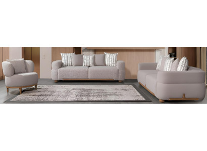 Beige Sofagarnitur Minimalistischer Stil Holzrahmen Modernes Interieur