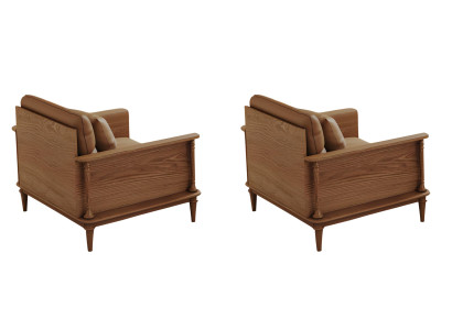 Moderner Braun Designer stilvolles 2x Sessel Wohnzimmer Möbel