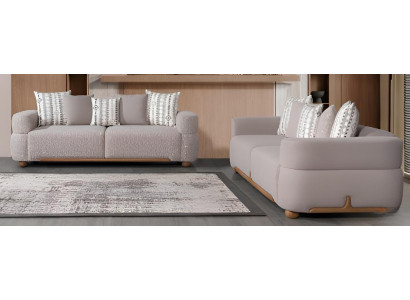 Sofagarnitur Minimalistischer Stil Modernes Interieur Beige Farbe