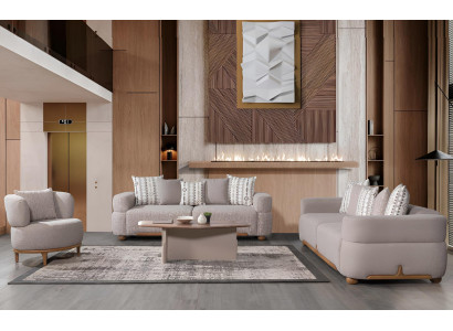 Stilvolles Sofa-Set Minimalistischer Stil Modernes Interieur Beige