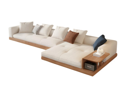 Beige Ecksofa Textil Modern Design Komfort & Eleganz Wohnzimmer
