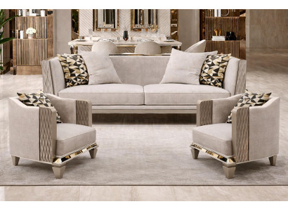 Komfortables Sofa 3 Sitzer und Sessel Set mit luxuriösem Design