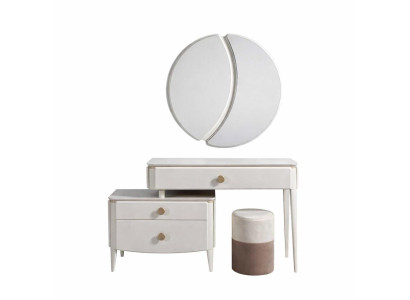 Schlafzimmer Set Modern Weiß Schminktisch Designer-Spiegel Elegant
