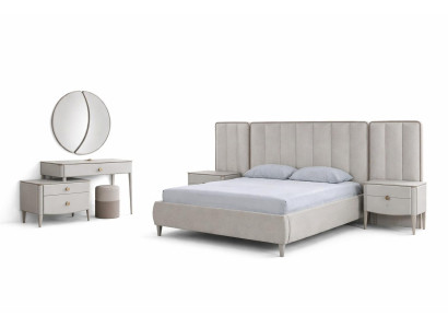 Schlafzimmer Set Modern Weiß Bett Nachttisch Schminktisch Spiegel