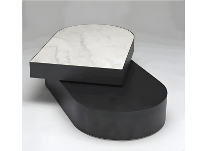 Schwarz-Weißer Couchtisch Wohnzimmertische Luxuriöser Sofatisch