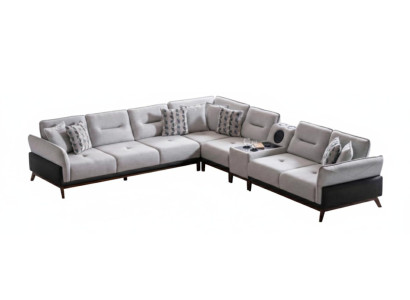 Ecksofa Weiß Farbe Moderner Stil Audiosystem Weiche Armlehnen Neu