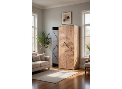 Eleganter Kleiderschrank mit dekorativen Holzdetails für Ihr Zuhause