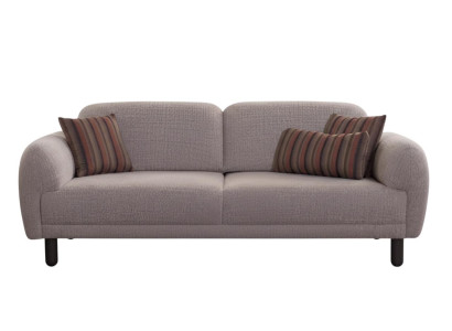 Stilvolles 3-Sitzer-Sofa Beigefarbene Minimalistischer Stil Holzrahmen