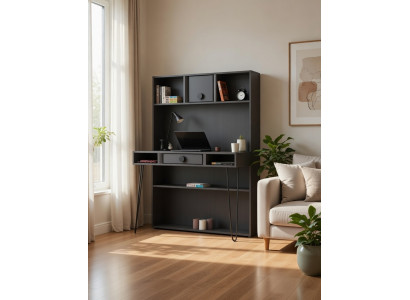 Schreibtischregal mit Schublade und offenen Regalen im modernen Design