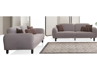 Beiges Sofa-Set Minimalistischer Stil Modernes Interieur Holzrahmen