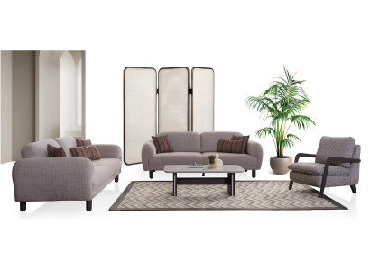 Stilvolles Sofa-Set Minimalistischer Stil  Holzrahmen Weiches Kopfteil