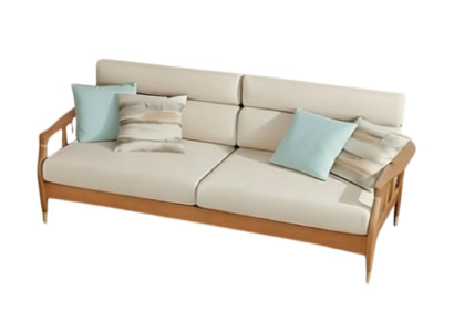Designer 3 Sitzer Textil Sofa Weiß Stilvolle Wohnzimmer Couch