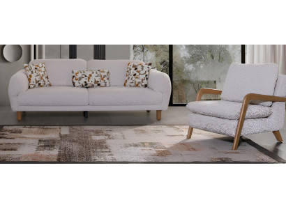 Modernes Sofa-Set Holzrahmen Minimalistischer Stil Weiches Kopfteil