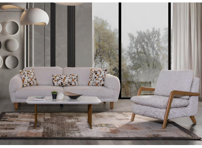 Sofa-Set Modernes Interieur Minimalistischer Stil Weiches Kopfteil