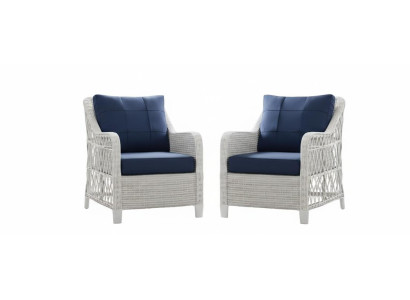 Sessel Farbe Dunkelblau Stil Modern Metallrahmen Weicher Sessel Neu