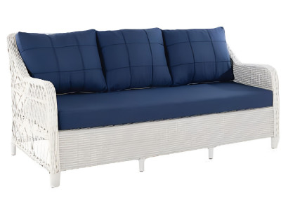 Sofa Dunkelblau Farbe Moderner Stil Weiches Sitzkissen Metallrahmen
