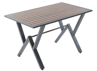 Tisch Braun Farbe Moderner Stil Metallbeine Holz-Arbeitsplatte Neu