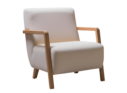 Weißer Sessel Minimalistischer Stil Modernes Interieur Holzrahmen