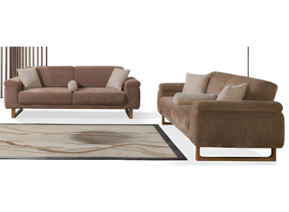 Premium-Sofa-Set 3+3 Minimalistischer Stil Braune Modernes Interieur