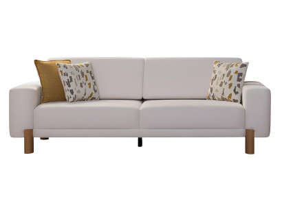 Stilvolles 3-Sitzer-Sofa Glatte Ecken Braune Farbe Weiches Kopfteil