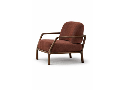 Design Sessel Rostrot Japandi Stil Tiefe Sitzfläche Lounge-Komfort