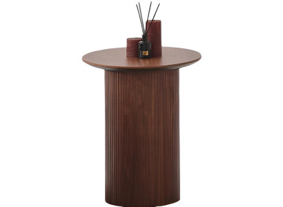Design Beistelltisch Rund Japandi Stil Geriffeltes Holz-Design Edel